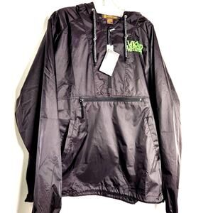 Harriton Wicked Whimsies Adult Nylon Jacket M750 Size XL Black Green Embroidery